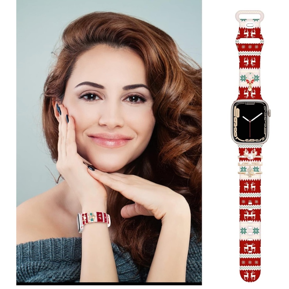Christmas Gold Apple Watch Band with Charms